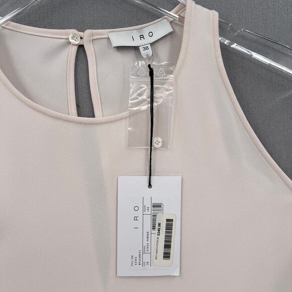 IRO Crew Cutout Mini Dress Womens 6 Light Pink Awati Asymmetrical Open Shoulder - Picture 7 of 14